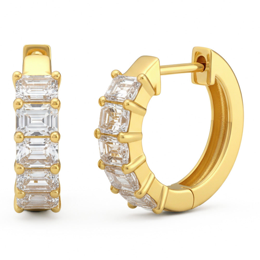 1.68ct G SI 14kt Yellow Gold Diamond Hoop Earrings