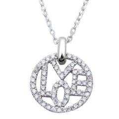 DIAMOND CLOSEOUT!  14kt White Gold .35ct Diamond LOVE Heart pendant White Gold
