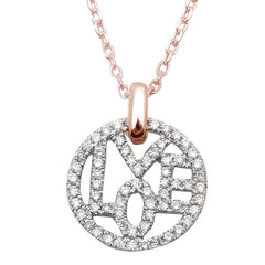 DIAMOND CLOSEOUT!  14kt Rose Gold .35ct Diamond LOVE Heart pendant