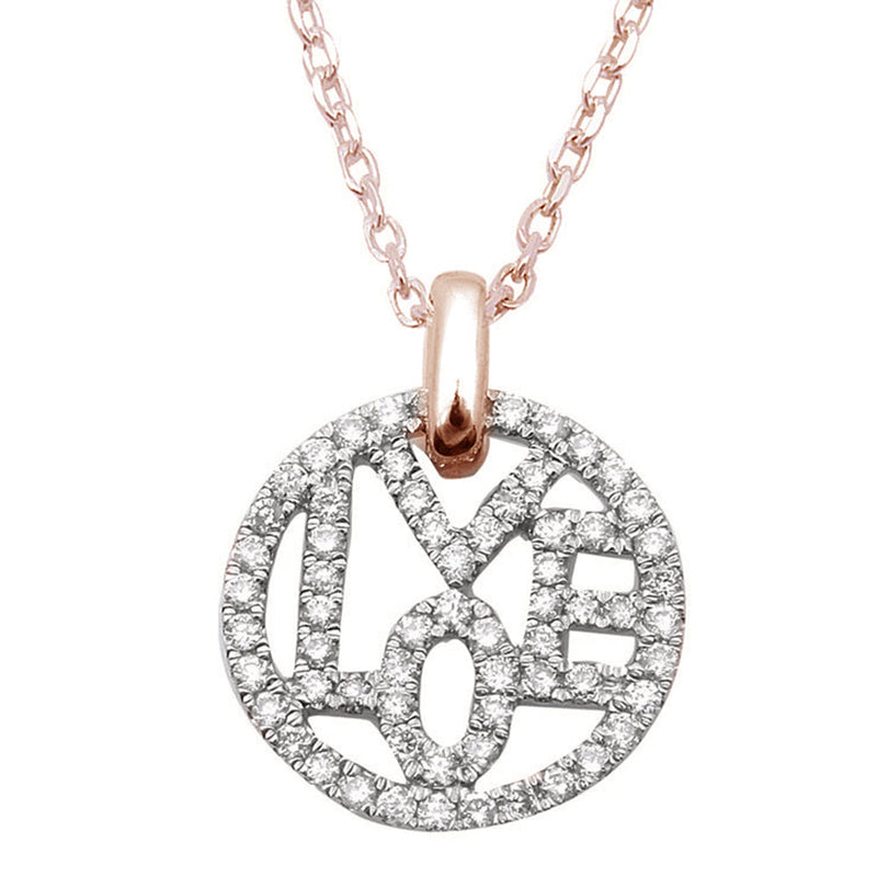 DIAMOND CLOSEOUT!  14kt Rose Gold .35ct Diamond LOVE Heart pendant