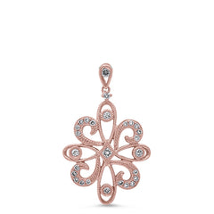 DIAMOND  CLOSEOUT!  14kt Rose gold .18ct Snowflake Flower Diamond Pendant