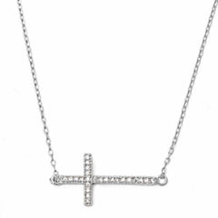DIAMOND  CLOSEOUT!  14kt White Gold Diamond Cross Pendant