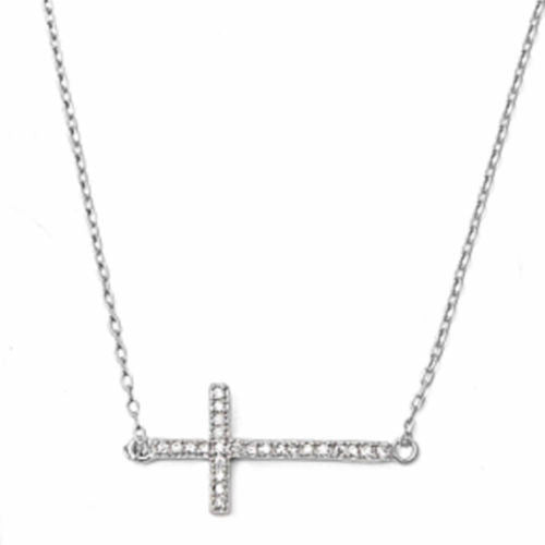 DIAMOND  CLOSEOUT!  14kt White Gold Diamond Cross Pendant