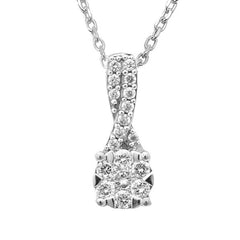 DIAMOND CLOSEOUT! 14kt White Gold .21ct Round Solitaire Diamond Pendant