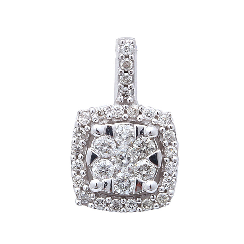 DIAMOND  CLOSEOUT!  .24ct  14kt White gold Princess Diamond Solitaire Pendant