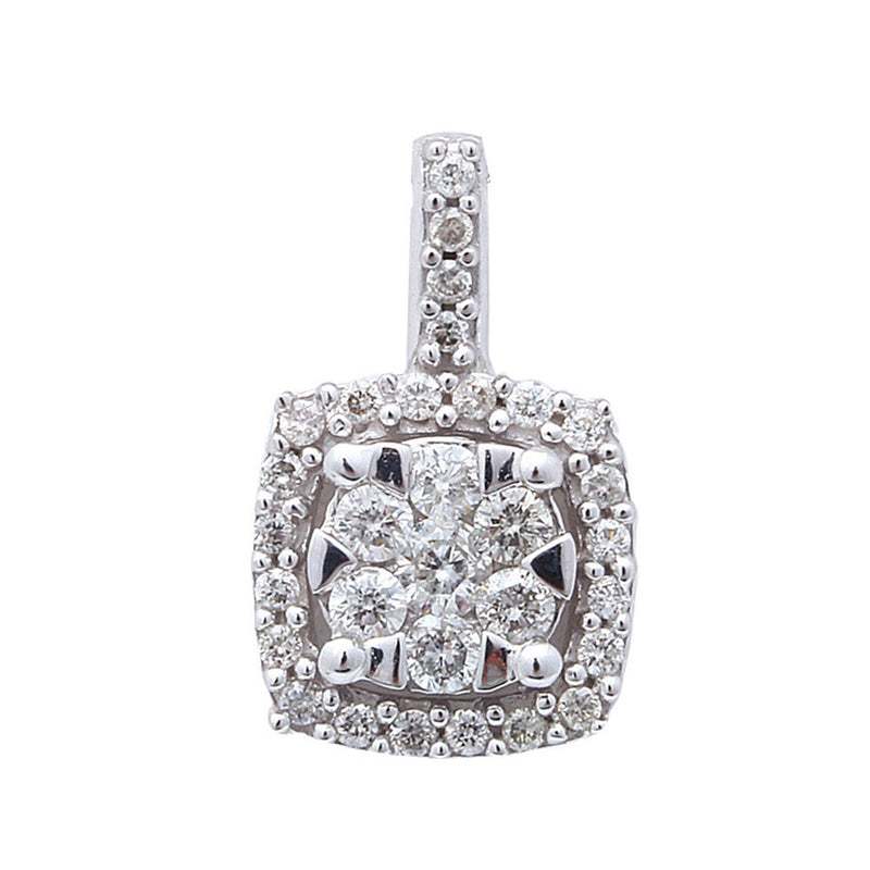 DIAMOND  CLOSEOUT!  .24ct  14kt White gold Princess Diamond Solitaire Pendant