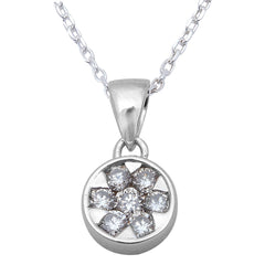 DIAMOND  CLOSEOUT! .25ct 14kt White Gold Round Diamond Pendant Necklace 18" Chain