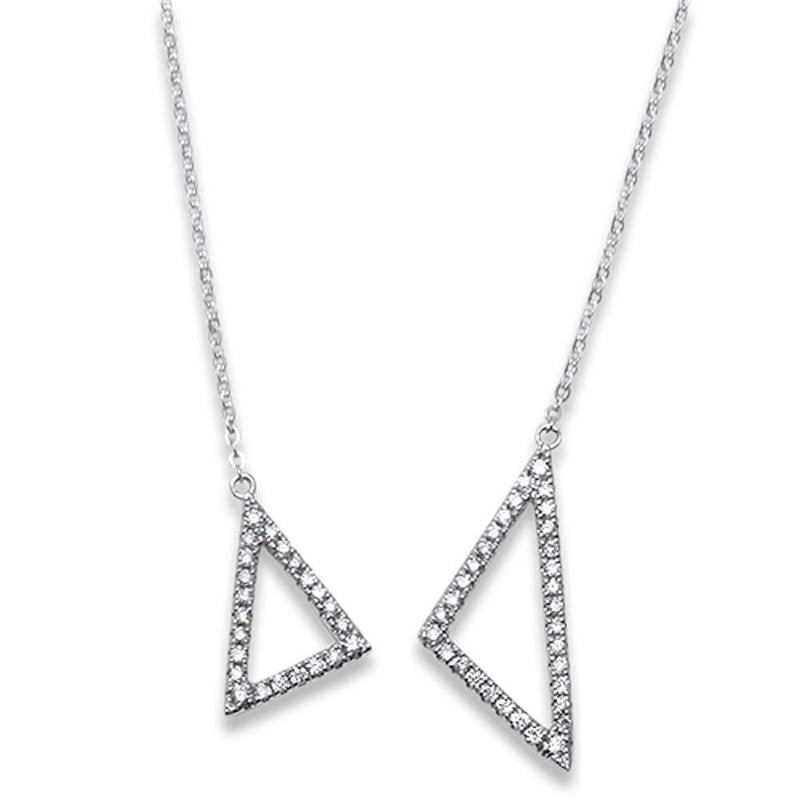 DIAMOND CLOSEOUT! .22ct F SI1 14k White Gold Trendy Shapes Diamond Pendant Necklace 17"
