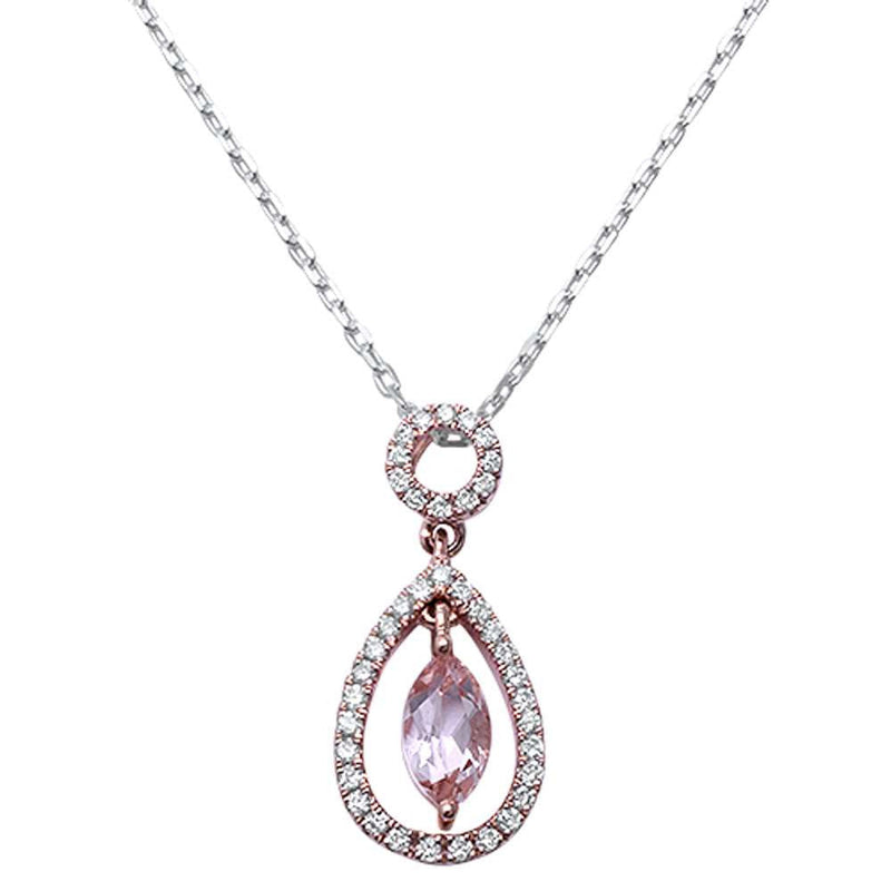 GEMSTONE CLOSEOUT!   .17cts 14k Rose Gold F SI Round Diamond Pendant NO CHAIN