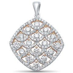 DIAMOND CLOSEOUT!  1.24ct H SI 14kt Two Tone Gold Diamond Pendant 1"