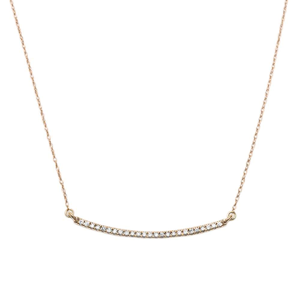 DIAMOND  CLOSEOUT! .15ct G SI 14kt Rose Gold Bar Diamond Pendant Necklace 18" Long