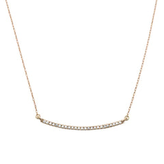 DIAMOND  CLOSEOUT! .15ct G SI 14kt Rose Gold Bar Diamond Pendant Necklace 18" Long