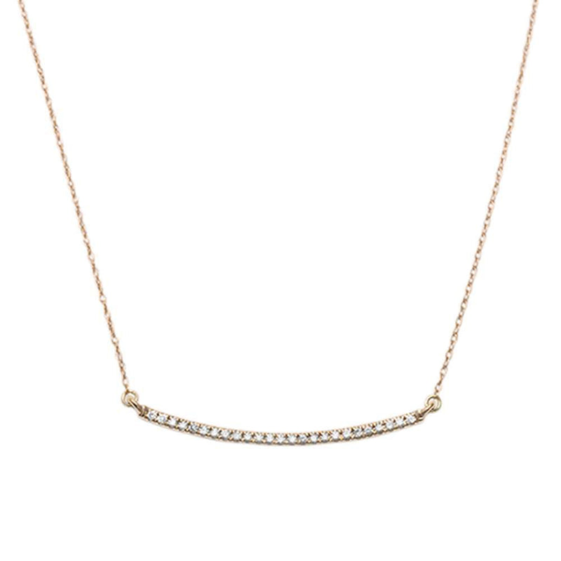DIAMOND  CLOSEOUT! .15ct G SI 14kt Rose Gold Bar Diamond Pendant Necklace 18" Long