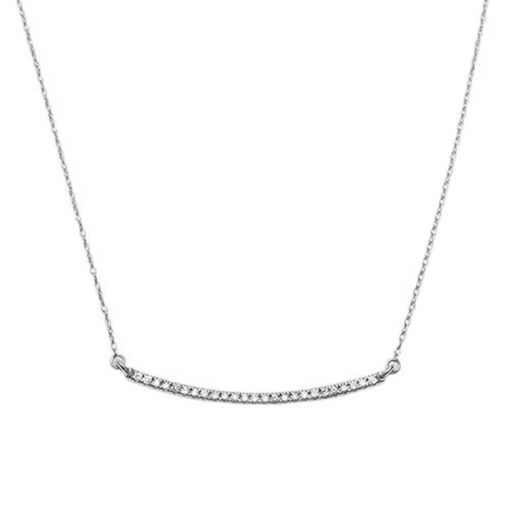 DIAMOND CLOSEOUT! .15ct 14K White Gold Diamond Bar Pendant Necklace 18" Long
