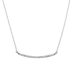 DIAMOND CLOSEOUT! .15ct 14K White Gold Diamond Bar Pendant Necklace 18" Long