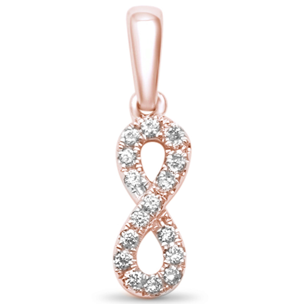 DIAMOND CLOSEOUT!  .09ct G SI 14kt Rose Gold Diamond Infinity Pendant .56" Long