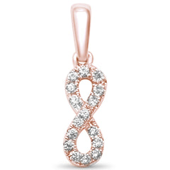 DIAMOND CLOSEOUT!  .09ct G SI 14kt Rose Gold Diamond Infinity Pendant .56" Long