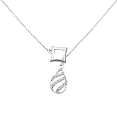 DIAMOND CLOSEOUT! .10ct G SI 14kt White Gold Modern Diamond Pendant Necklace 18" Chain