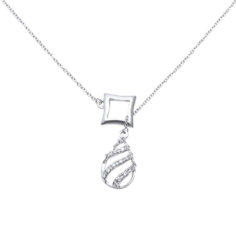DIAMOND CLOSEOUT! .10ct G SI 14kt White Gold Modern Diamond Pendant Necklace 18" Chain