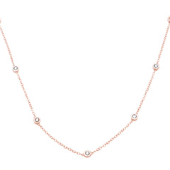 DIAMOND CLOSEOUT!  "Diamond by the Yard" .40ct G SI 14K Rose Gold Diamond Pendant Necklace 24" Long