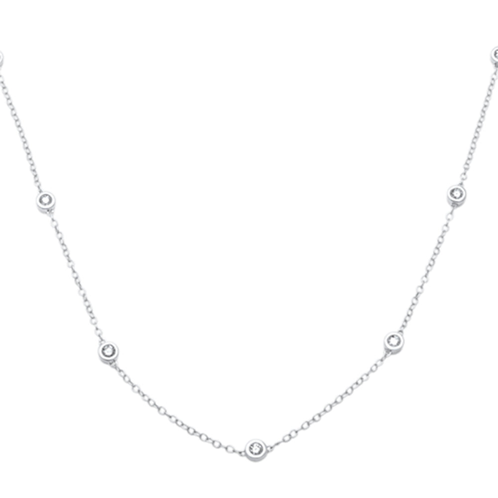 DIAMOND CLOSEOUT! .27ct G SI 14K White Gold "Diamond By The Yard" Pendant Necklace 18" Long