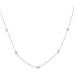 DIAMOND CLOSEOUT! .27ct G SI 14K White Gold "Diamond By The Yard" Pendant Necklace 18" Long