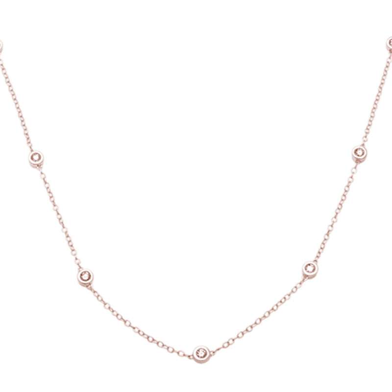 DIAMOND CLOSEOUT!  "Diamond by the Yard" Necklace 14kt Rose gold 24" Long
