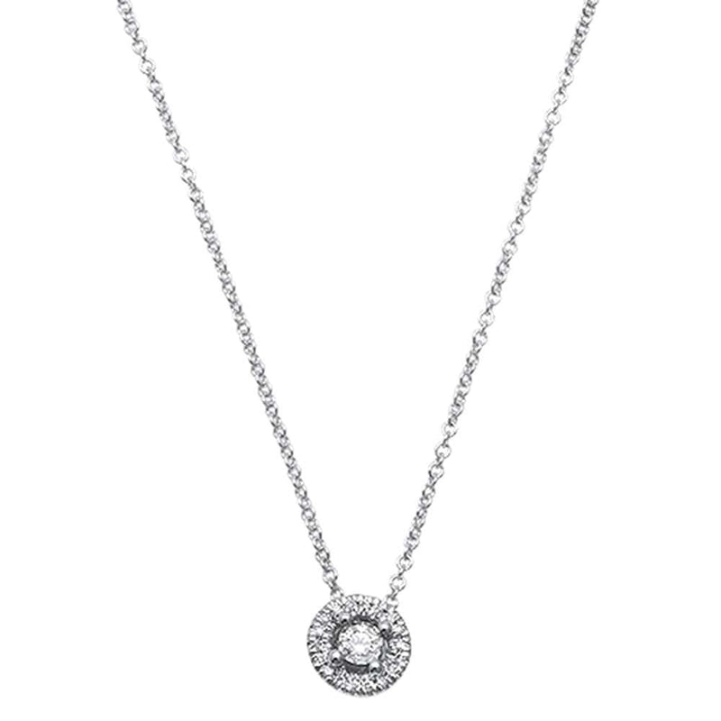 DIAMOND  CLOSEOUT! .09ct 14kt White Gold Round Diamond Halo Pendant
