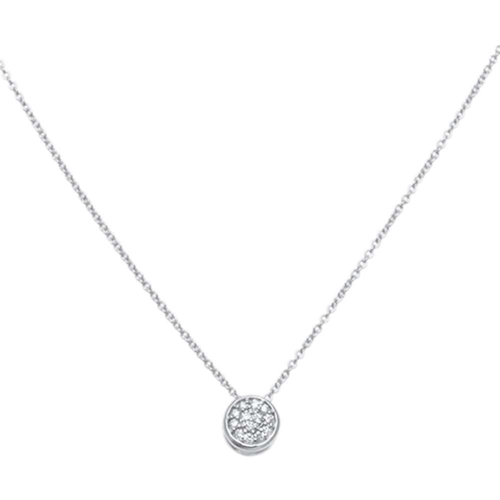DIAMOND CLOSEOUT! .08ct 14kt White Gold Round Diamond Drop Pendant 18" Necklace
