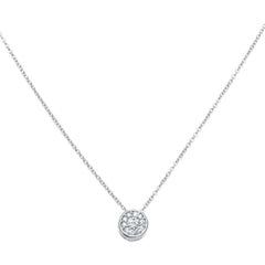 DIAMOND CLOSEOUT! .08ct 14kt White Gold Round Diamond Drop Pendant 18" Necklace