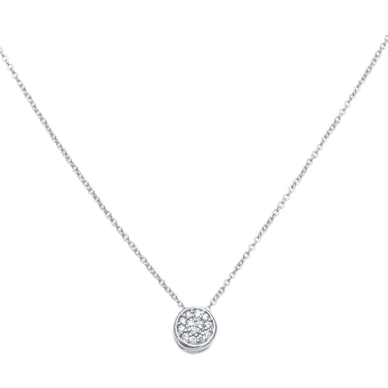 DIAMOND CLOSEOUT! .08ct 14kt White Gold Round Diamond Drop Pendant 18" Necklace