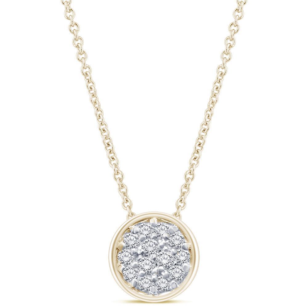 DIAMOND CLOSEOUT! .08ct 14kt Yellow Gold Round Diamond Drop Pendant 18" Necklace