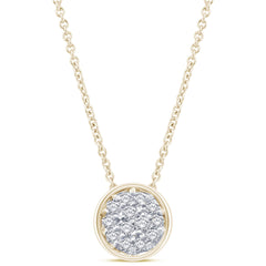 DIAMOND CLOSEOUT! .08ct 14kt Yellow Gold Round Diamond Drop Pendant 18" Necklace