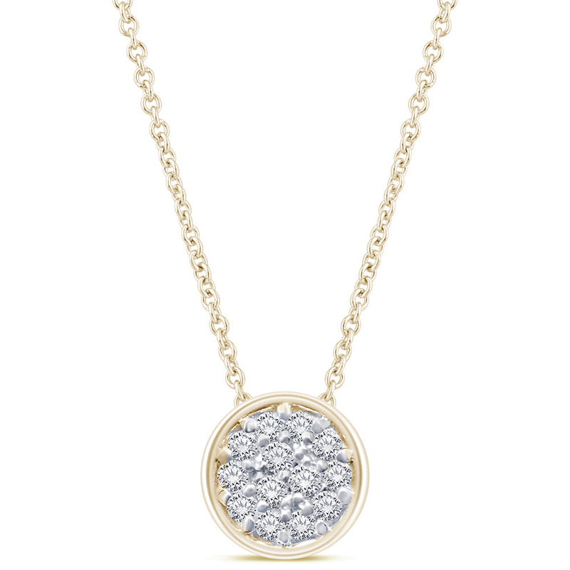 DIAMOND CLOSEOUT! .08ct 14kt Yellow Gold Round Diamond Drop Pendant 18" Necklace