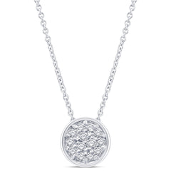 DIAMOND CLOSEOUT! .08ct 14kt White Gold Round Diamond Drop Pendant 18" Necklace