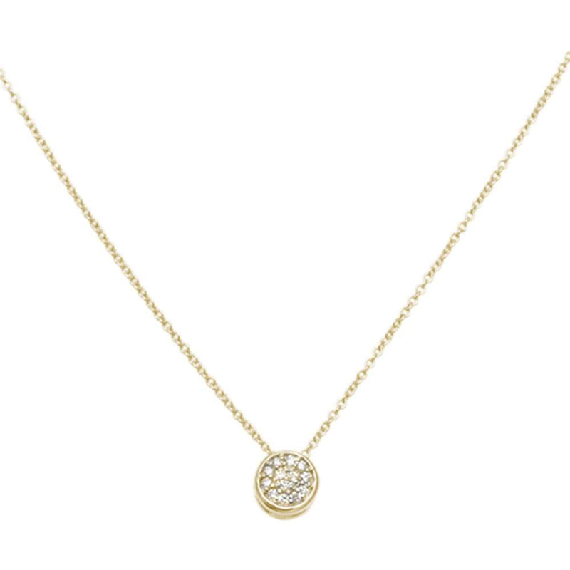 DIAMOND CLOSEOUT! .08ct 14kt Yellow Gold Round Diamond Drop Pendant 18" Necklace