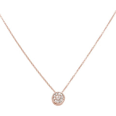 DIAMOND CLOSEOUT! .08ct 14kt Rose Gold Round Diamond Drop Pendant 18" Necklace
