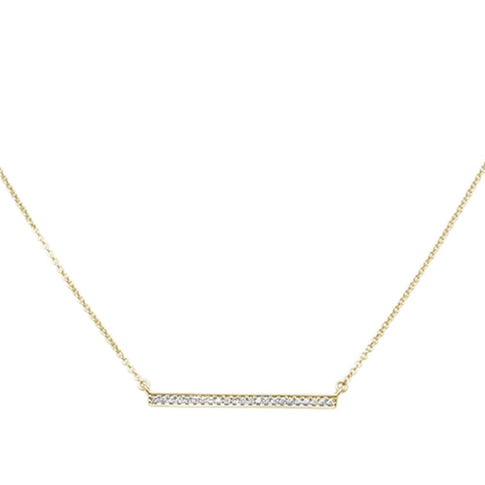 DIAMOND CLOSEOUT! .07ct 14kt Yellow Gold Diamond Trendy Bar Pendant 18" Necklace