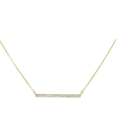 DIAMOND CLOSEOUT! .07ct 14kt Yellow Gold Diamond Trendy Bar Pendant 18" Necklace