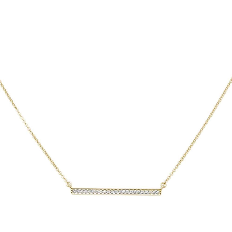 DIAMOND CLOSEOUT! .07ct 14kt Yellow Gold Diamond Trendy Bar Pendant 18" Necklace