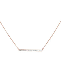 DIAMOND CLOSEOUT! .07ct 14kt Rose Gold Diamond Trendy Bar Pendant 18" Necklace