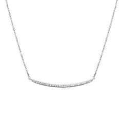 DIAMOND  CLOSEOUT! .15ct 14kt White Gold Diamond Trendy Bard Pendant 18" Necklace