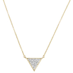 DIAMOND CLOSEOUT!  .16ct 14kt Yellow Gold Triangle Trendy Diamond Pendant 18" Necklace