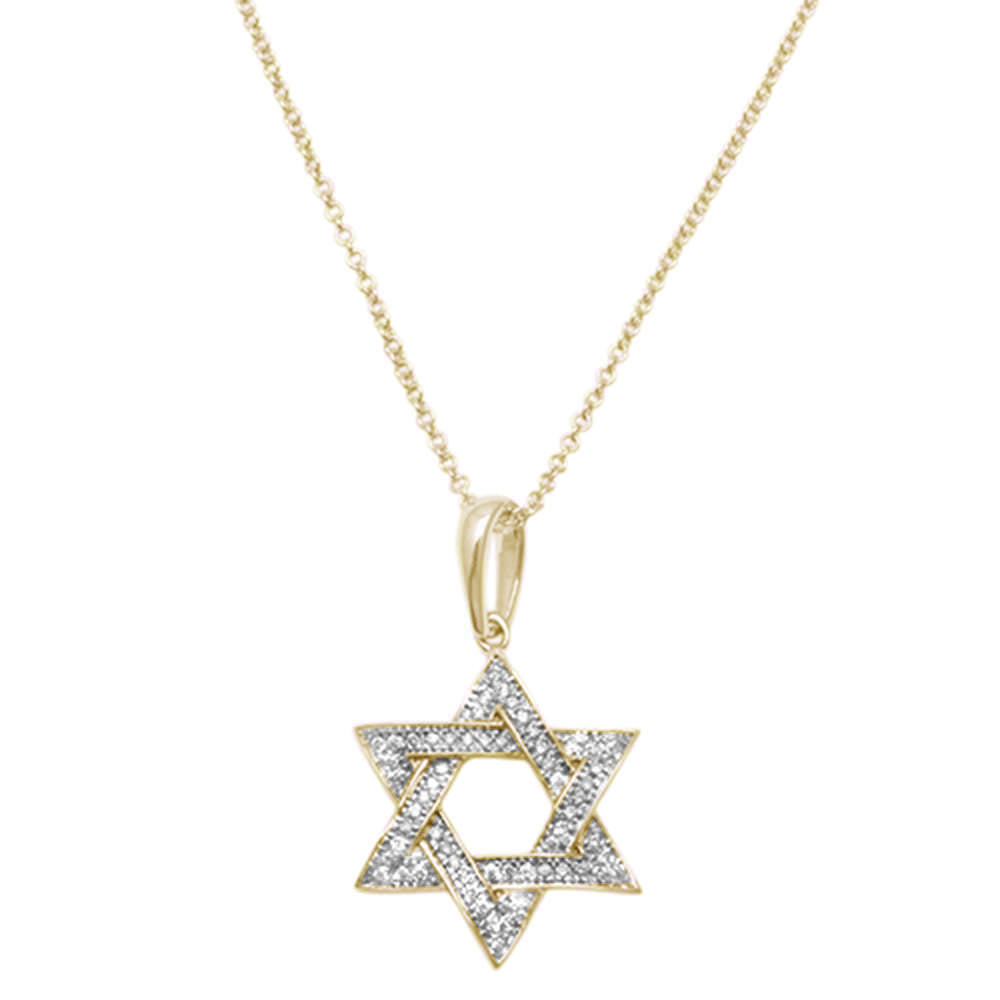 DIAMOND CLOSEOUT!  .10ct G SI 14K Yellow Gold Diamond Star of David Pendant Necklace 18"