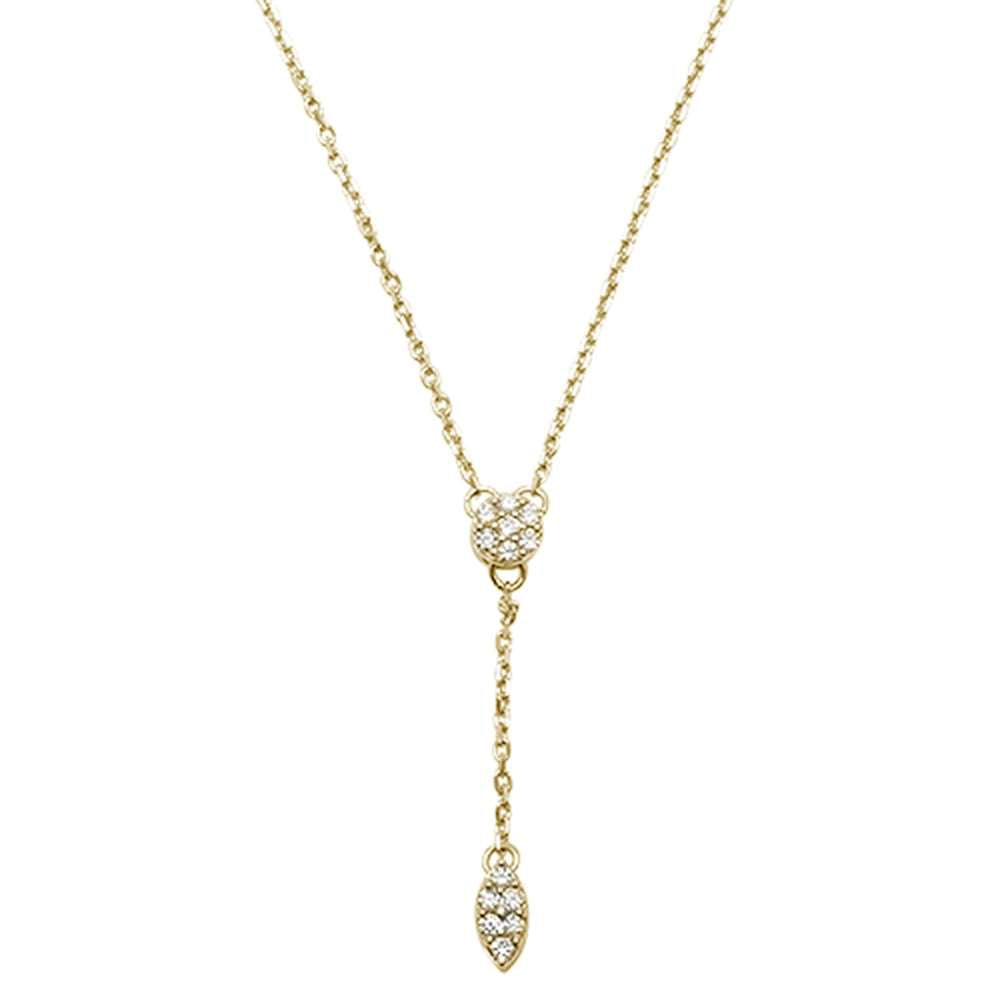 DIAMOND CLOSEOUT! .12ct 14kt Yellow Gold Drop Dangle Lariat Pendant Necklace 18"