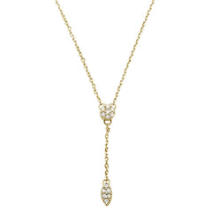 DIAMOND CLOSEOUT! .12ct 14kt Yellow Gold Drop Dangle Lariat Pendant Necklace 18"