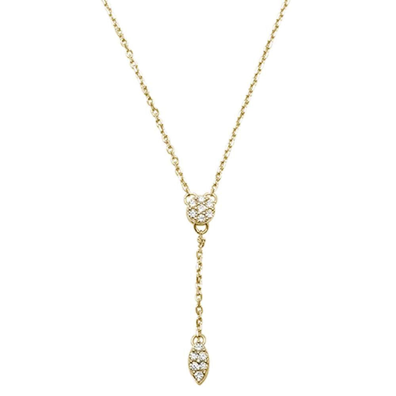 DIAMOND CLOSEOUT! .12ct 14kt Yellow Gold Drop Dangle Lariat Pendant Necklace 18"