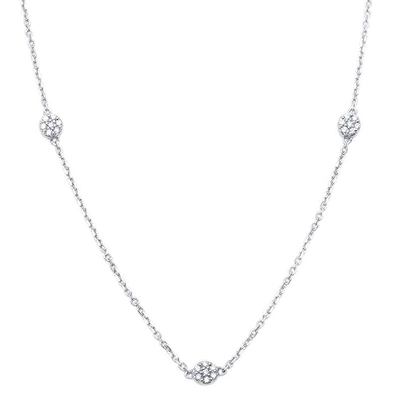 DIAMOND CLOSEOUT!  .16ct 14kt White Gold 3 Diamond Trendy Pendant 18" Necklace