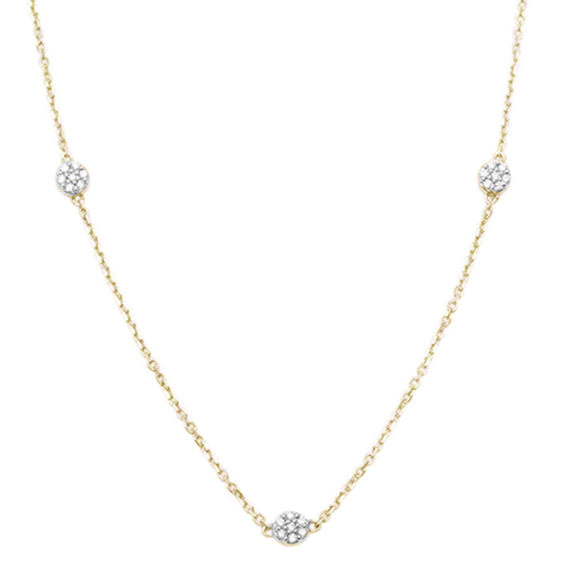 DIAMOND CLOSEOUT! .16ct 14kt Yellow Gold 3 Diamond Trendy Pendant 18" Necklace