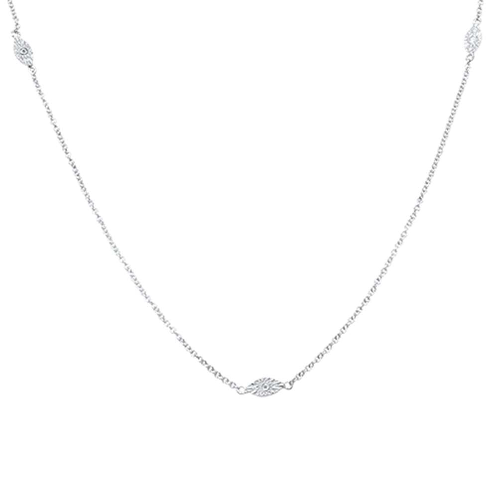 DIAMOND CLOSEOUT! .26ct 14kt White Gold Diamond Marquise Design Pendant Layer Necklace 20"